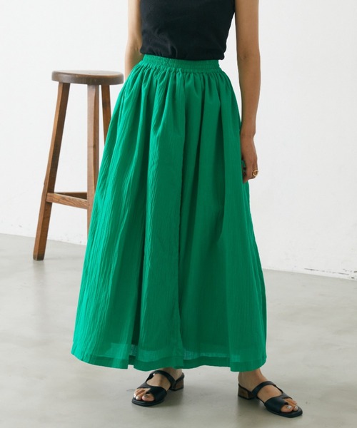 Shelly island（シェリーアイランド）の「ボリュームロングスカート（スカート・レディース・ブラック/パープル/グリーン/ライトグリーン・FREE）」の18枚目の写真