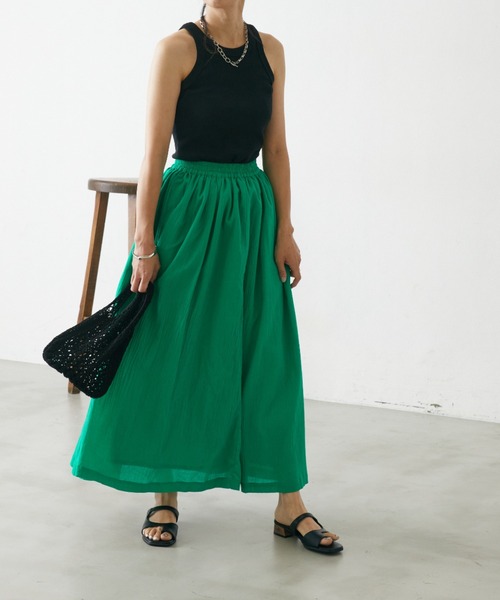 Shelly island（シェリーアイランド）の「ボリュームロングスカート（スカート・レディース・ブラック/パープル/グリーン/ライトグリーン・FREE）」の19枚目の写真