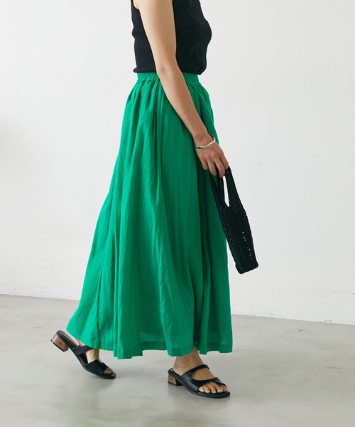 Shelly island（シェリーアイランド）の「ボリュームロングスカート（スカート・レディース・ブラック/パープル/グリーン/ライトグリーン・FREE）」の22枚目の写真