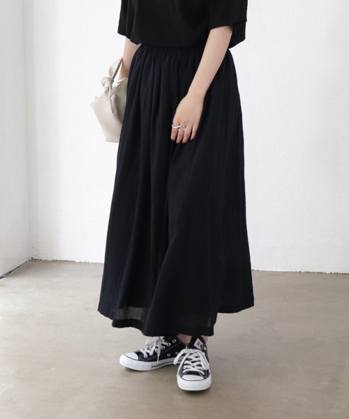 Shelly island（シェリーアイランド）の「ボリュームロングスカート（スカート・レディース・ブラック/パープル/グリーン/ライトグリーン・FREE）」の5枚目の写真