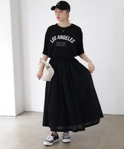 Shelly island（シェリーアイランド）の「ボリュームロングスカート（スカート・レディース・ブラック/パープル/グリーン/ライトグリーン・FREE）」の8枚目の写真