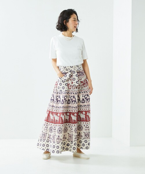 Freada（フリーダ）の「Freada/フリーダ インド木版ラップスカート（スカート・レディース・レッド・ﾌﾘ-）」の11枚目の写真