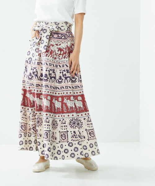 Freada（フリーダ）の「Freada/フリーダ インド木版ラップスカート（スカート・レディース・レッド・ﾌﾘ-）」の16枚目の写真