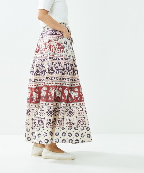 Freada（フリーダ）の「Freada/フリーダ インド木版ラップスカート（スカート・レディース・レッド・ﾌﾘ-）」の22枚目の写真