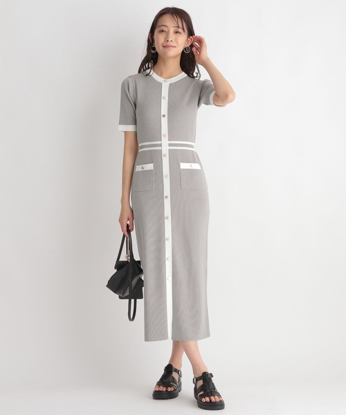 Andemiu（アンデミュウ）の「ハイショクＩラインワンピース275541（ワンピース・レディース・ベージュ/ネイビー/グレー・FREE）」の5枚目の写真