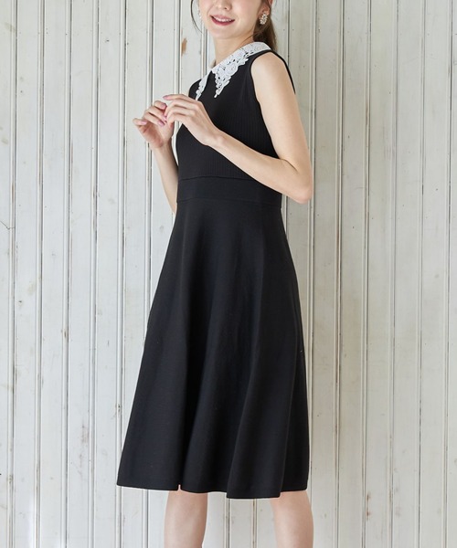美品★DSC/Sov. ダル糸 レースワンピース　ノースリーブ　ニット DOUBLE STANDARD CLOTHING（ダブルスタンダードクロージング）の