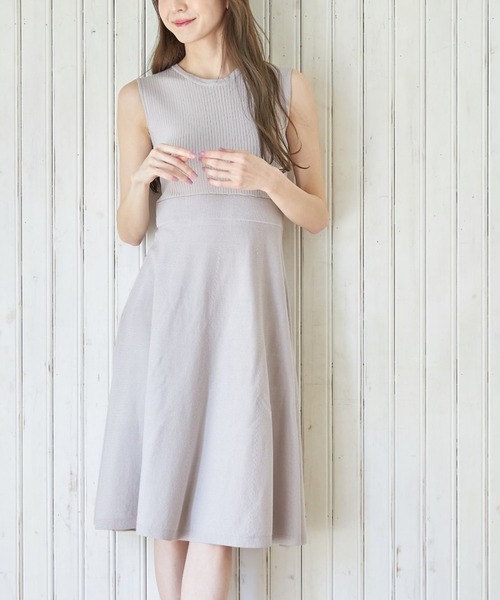 tocco closet(トッコ クローゼット)の「取り外し可能なレース襟付きノースリーブニットワンピース(ワンピース・レディース・ブラック/グレイッシュベージュ・M)」の15枚目の写真