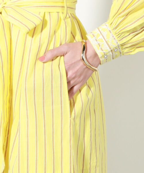ヌキテパ　ワンピース　COTTON STRIPE EMB DRESS サイズS NE QUITTEZ PAS!（ヌキテパ）の「【ne Quittez pas/ヌキテパ