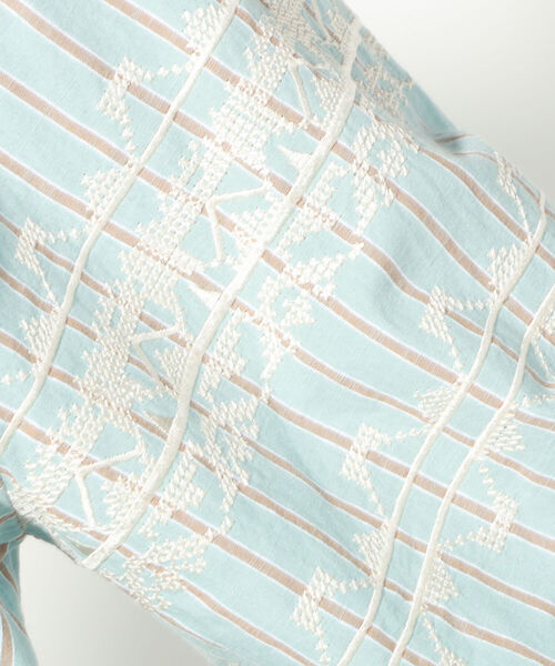 ヌキテパ　ワンピース　COTTON STRIPE EMB DRESS サイズS NE QUITTEZ PAS!（ヌキテパ）の「【ne Quittez pas/ヌキテパ
