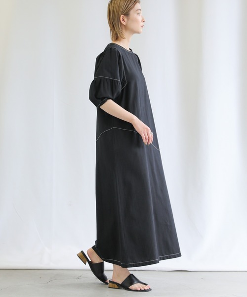 select MOCA（セレクトモカ）の「2022 SS ボリュームスリーブステッチワンピース（ワンピース・レディース・ブラック/アイボリー・FREE）」の14枚目の写真