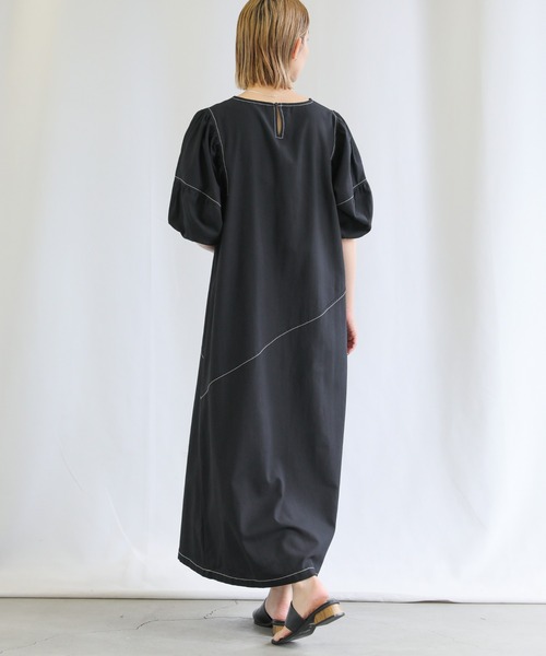 select MOCA（セレクトモカ）の「2022 SS ボリュームスリーブステッチワンピース（ワンピース・レディース・ブラック/アイボリー・FREE）」の15枚目の写真
