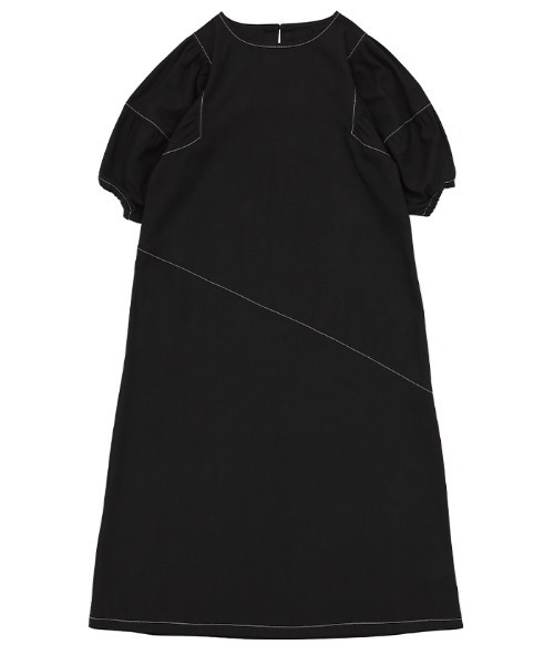 select MOCA（セレクトモカ）の「2022 SS ボリュームスリーブステッチワンピース（ワンピース・レディース・ブラック/アイボリー・FREE）」の18枚目の写真