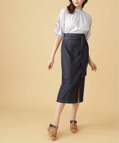 JILL by JILL STUART(ジルバイジルスチュアート)の「◇2wayリボンタイトスカート(スカート・レディース・ネイビー/ベージュ/レッド・MEDIUM/SMALL)」の8枚目の写真