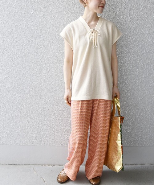 SHIPS any（シップス エニィ）の「SHIPS any:〈手洗い可能〉Paris Authentique サラサ ロング パンツ（その他パンツ・レディース・ネイビー/オレンジ・ONE SIZE）」の16枚目の写真