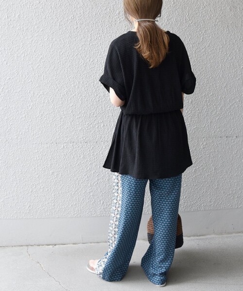 SHIPS any（シップス エニィ）の「SHIPS any:〈手洗い可能〉Paris Authentique サラサ ロング パンツ（その他パンツ・レディース・ネイビー/オレンジ・ONE SIZE）」の3枚目の写真