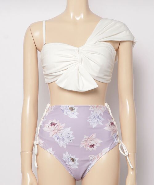 Totasu Eleven トータスイレブン 花柄 フラワープリントハイウエストショーツ リボンバンドゥビキニ を購入できます ムラサキスポーツ Eleven トータスイレブン のファッション Eleven トータスイレブン 水着 花柄 フラワープリントハイ