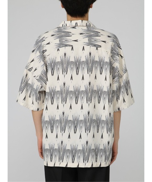 semantic design(セマンティックデザイン)の「セマンティックデザイン 幾何学柄 オープンカラー半袖ルーズシャツ(シャツ/ブラウス・メンズ・ホワイト/グリーン・LARGE/MEDIUM)」の10枚目の写真