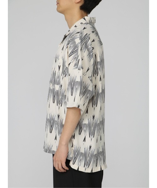 semantic design(セマンティックデザイン)の「セマンティックデザイン 幾何学柄 オープンカラー半袖ルーズシャツ(シャツ/ブラウス・メンズ・ホワイト/グリーン・LARGE/MEDIUM)」の9枚目の写真