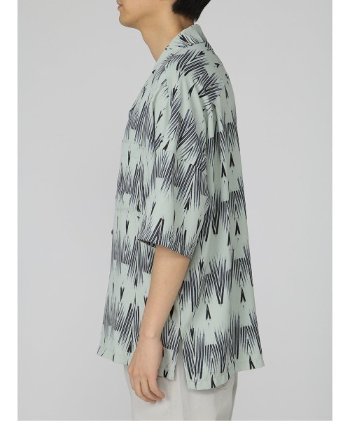 semantic design(セマンティックデザイン)の「セマンティックデザイン 幾何学柄 オープンカラー半袖ルーズシャツ(シャツ/ブラウス・メンズ・ホワイト/グリーン・LARGE/MEDIUM)」の18枚目の写真