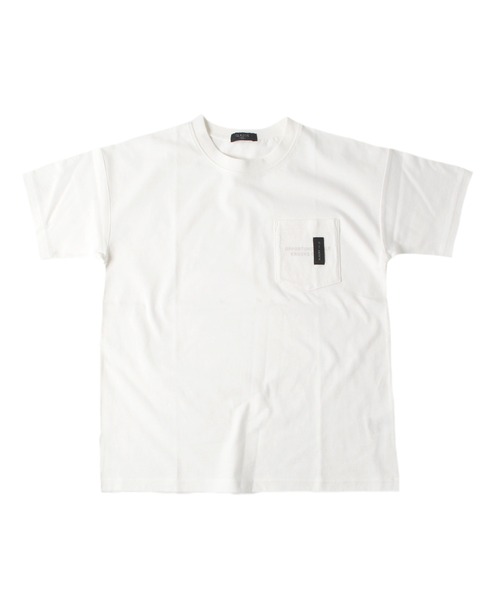 GLAZOS(グラソス)の「天竺・ドロップショルダーネームポケット半袖Tシャツ(Tシャツ/カットソー・キッズ・ライトグリーン/ブラック/オフホワイト/パープル・170cm/140cm/160cm/150cm/130cm)」の2枚目の写真