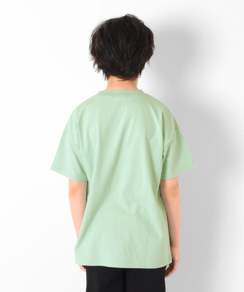 GLAZOS(グラソス)の「天竺・ドロップショルダーネームポケット半袖Tシャツ(Tシャツ/カットソー・キッズ・ライトグリーン/ブラック/オフホワイト/パープル・170cm/140cm/160cm/150cm/130cm)」の10枚目の写真