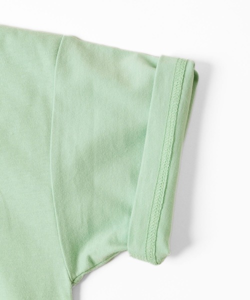 GLAZOS(グラソス)の「天竺・ドロップショルダーネームポケット半袖Tシャツ(Tシャツ/カットソー・キッズ・ライトグリーン/ブラック/オフホワイト/パープル・170cm/140cm/160cm/150cm/130cm)」の14枚目の写真