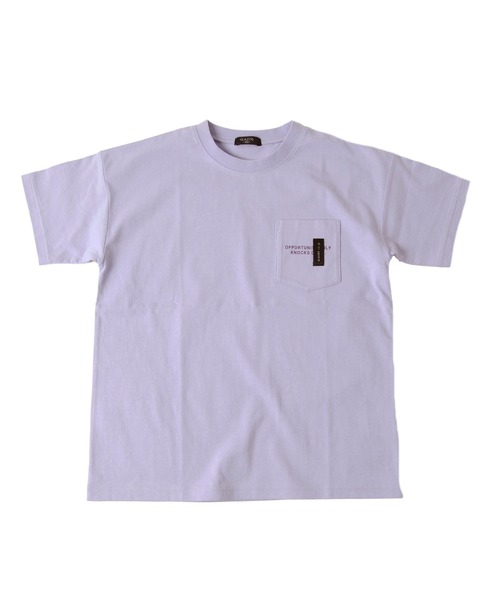 GLAZOS(グラソス)の「天竺・ドロップショルダーネームポケット半袖Tシャツ(Tシャツ/カットソー・キッズ・ライトグリーン/ブラック/オフホワイト/パープル・170cm/140cm/160cm/150cm/130cm)」の18枚目の写真