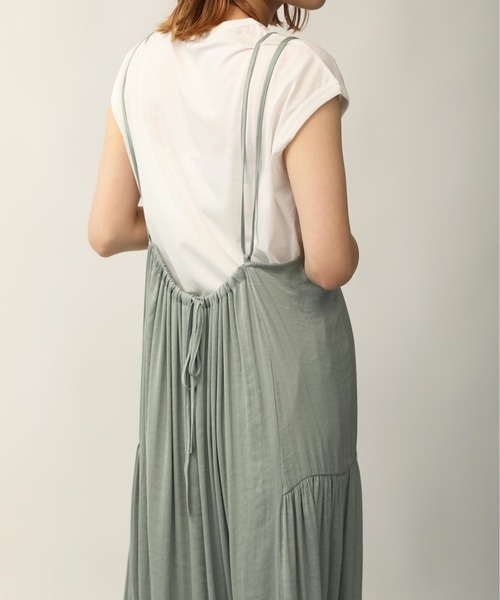 PICCIN（ピッチン）の「サイドギャザーキャミワンピース（ワンピース・レディース・ブラック/サックスブルー/ライトグリーン・M）」の3枚目の写真