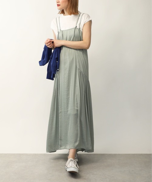 PICCIN（ピッチン）の「サイドギャザーキャミワンピース（ワンピース・レディース・ブラック/サックスブルー/ライトグリーン・M）」の5枚目の写真