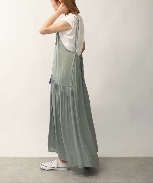 PICCIN（ピッチン）の「サイドギャザーキャミワンピース（ワンピース・レディース・ブラック/サックスブルー/ライトグリーン・M）」の6枚目の写真