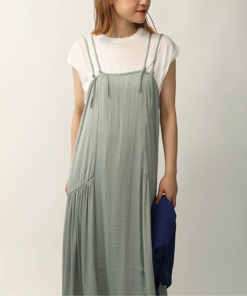 PICCIN（ピッチン）の「サイドギャザーキャミワンピース（ワンピース・レディース・ブラック/サックスブルー/ライトグリーン・M）」の10枚目の写真
