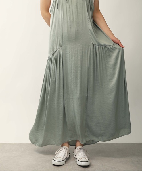 PICCIN（ピッチン）の「サイドギャザーキャミワンピース（ワンピース・レディース・ブラック/サックスブルー/ライトグリーン・M）」の15枚目の写真