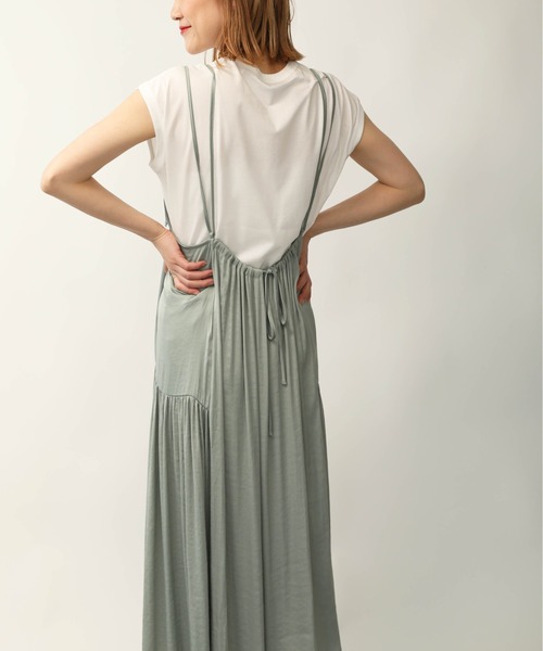 PICCIN（ピッチン）の「サイドギャザーキャミワンピース（ワンピース・レディース・ブラック/サックスブルー/ライトグリーン・M）」の12枚目の写真