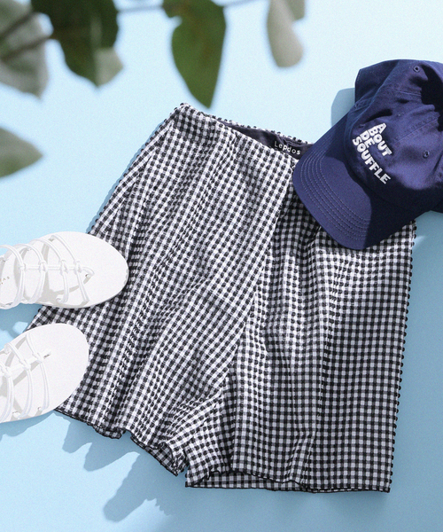 【Lepidos/レピドス】 PLAID SFLAREW/INNERショートパンツ