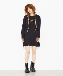 X-girl | SLICE MILLS LOGO L/S TEE DRESS/ããããªã³ã¬ãŒãTã·ã£ãã¯ã³ããŒã¹(ã¯ã³ããŒã¹)