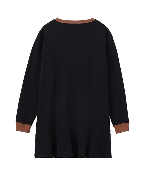 X-girl(エックスガール)の「SLICE MILLS LOGO L/S TEE DRESS/ミニ リンガー Tシャツワンピース(ワンピース・レディース・ブラック/ベージュ/バーガンディー・S/M)」の7枚目の写真