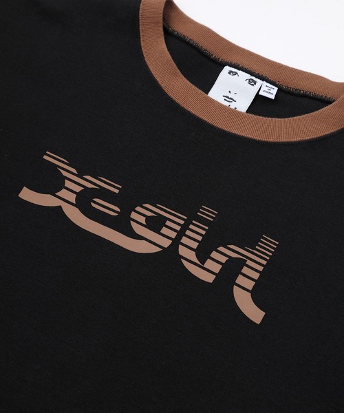 X-girl(エックスガール)の「SLICE MILLS LOGO L/S TEE DRESS/ミニ リンガー Tシャツワンピース(ワンピース・レディース・ブラック/ベージュ/バーガンディー・S/M)」の9枚目の写真