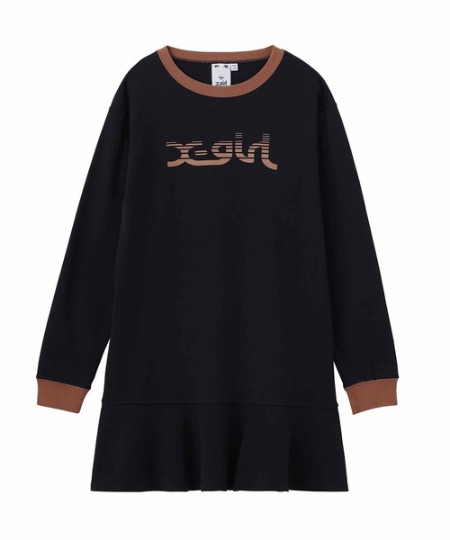 X-girl(エックスガール)の「SLICE MILLS LOGO L/S TEE DRESS/ミニ リンガー Tシャツワンピース(ワンピース・レディース・ブラック/ベージュ/バーガンディー・S/M)」の16枚目の写真