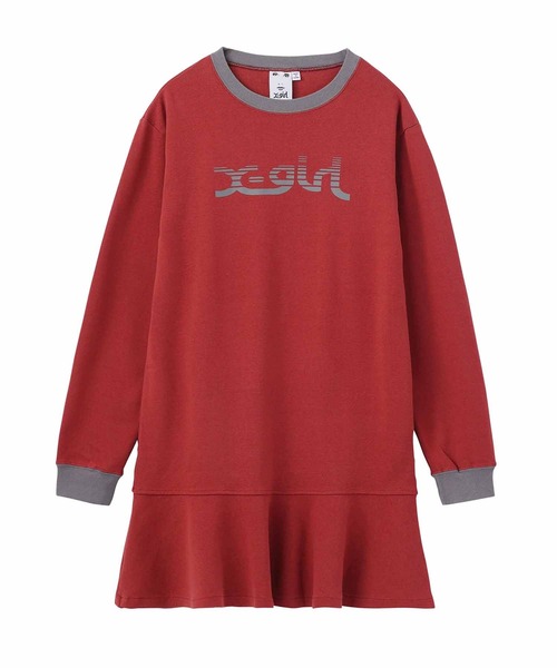 X-girl(エックスガール)の「SLICE MILLS LOGO L/S TEE DRESS/ミニ リンガー Tシャツワンピース(ワンピース・レディース・ブラック/ベージュ/バーガンディー・S/M)」の18枚目の写真