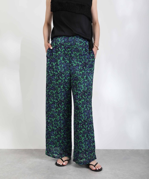 PICCIN（ピッチン）の「フラワー柄イージーパンツ（その他パンツ・レディース・オレンジ/グリーン・M）」の2枚目の写真