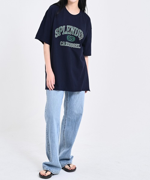 me+em select(ミームセレクト)の「SPLENDIDEロゴビッグTシャツ(Tシャツ/カットソー・レディース・ネイビー/オートミール/アイボリー・FREE)」の16枚目の写真