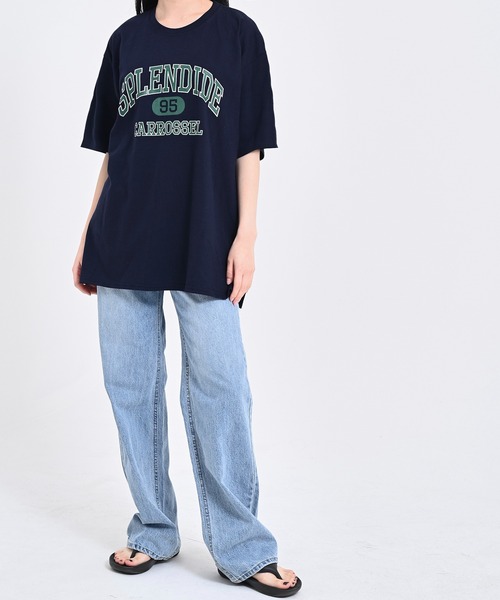 me+em select(ミームセレクト)の「SPLENDIDEロゴビッグTシャツ(Tシャツ/カットソー・レディース・ネイビー/オートミール/アイボリー・FREE)」の17枚目の写真