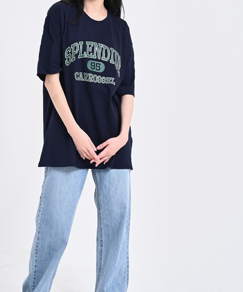 me+em select(ミームセレクト)の「SPLENDIDEロゴビッグTシャツ(Tシャツ/カットソー・レディース・ネイビー/オートミール/アイボリー・FREE)」の22枚目の写真