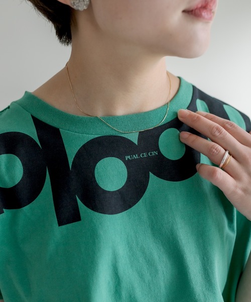 PUAL CE CIN（ピュアルセシン）の「オーガニックコットンプリントT（Tシャツ/カットソー・レディース・グレー/ナチュラル/グリーン・FREE）」の12枚目の写真