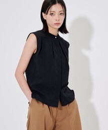 CITY TOKYO | RIBバンドカラーノースリーブシャツ(シャツ/ブラウス)