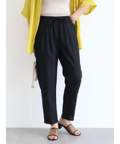 Green Parks(グリーンパークス)の「リネンゆるテーパードパンツ(その他パンツ・レディース・ブラウン/ブルー/ブラック・FREE)」の4枚目の写真