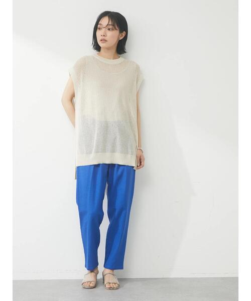 Green Parks(グリーンパークス)の「リネンゆるテーパードパンツ(その他パンツ・レディース・ブラウン/ブルー/ブラック・FREE)」の8枚目の写真