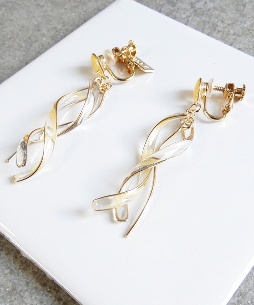 The Rule ザルール：Quartz earring：スパイラル ネジリイヤリング（イヤリング）｜The Rule（ザルール）