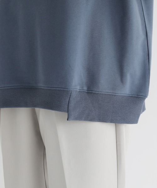 ETELIO（エテリオ）の「ビッグシルエットアーチロゴ裾切替5分袖スウェット（スウェット・メンズ・ホワイト/ブルー/マスタード/ワイン・S/M/L）」の16枚目の写真