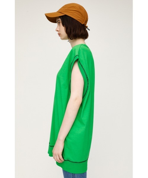 SLY（スライ）の「BI COLOR CUT TUNIC チュニック（Tシャツ